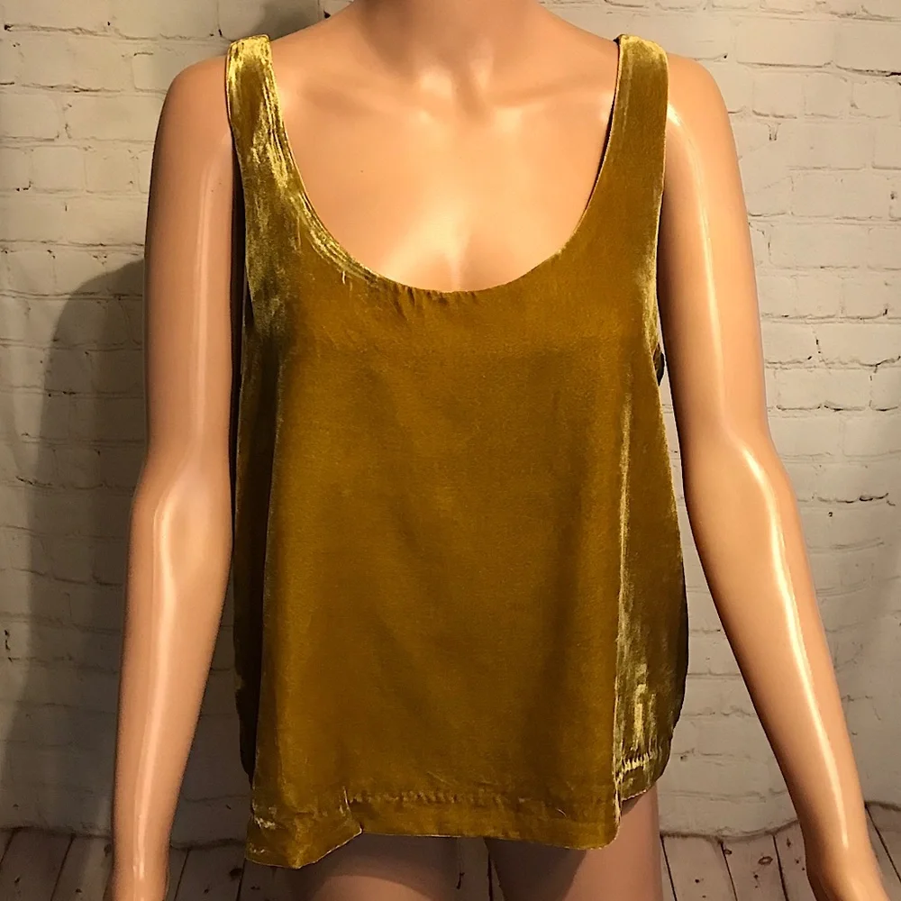 J.Crew NWT mustard yellow velvet boho top size medium